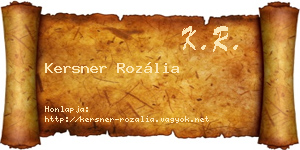 Kersner Rozália névjegykártya